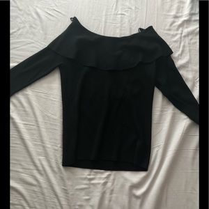 Over the shoulder Black sweater